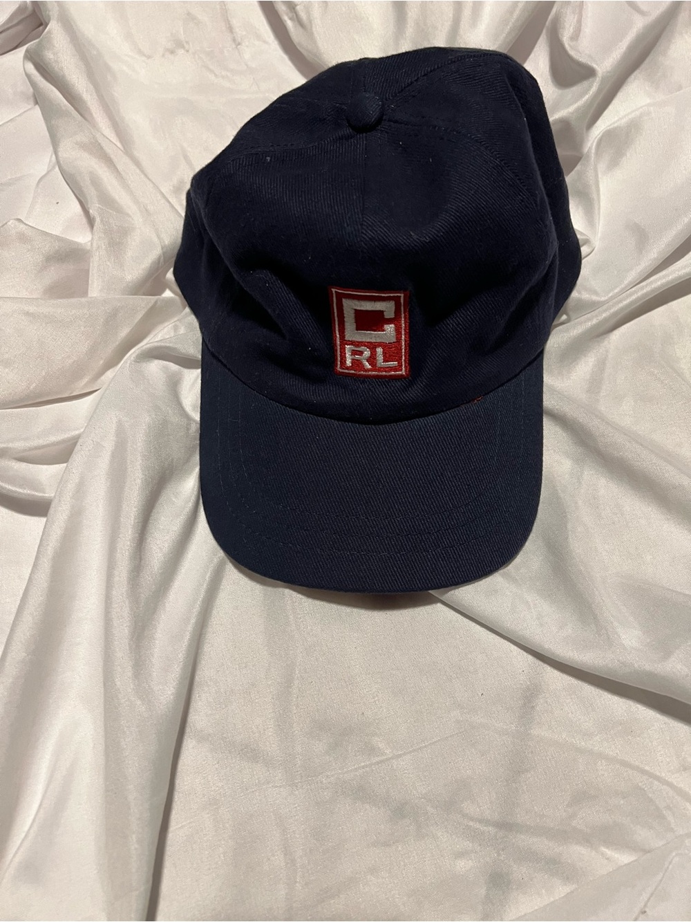 Ralph Lauren Chaps Navy Baseball Cap with Red Logo Patch